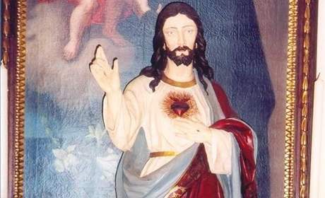 Odcizená socha z kostela v eleicích - socha Boského srdce Pán