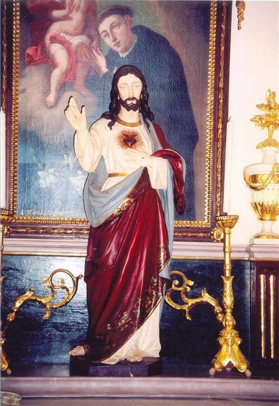 Odcizená socha z kostela v eleicích - socha Boského srdce Pán