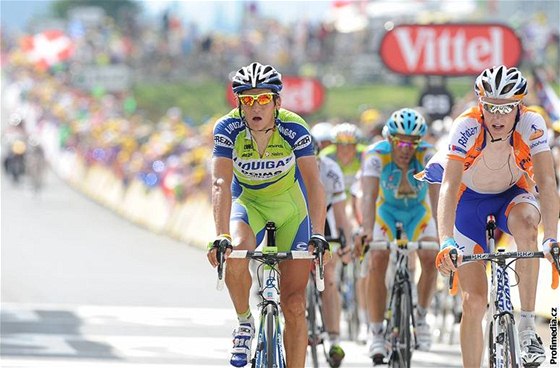 Roman Kreuziger (vlevo) na trati letoní Tour de France