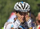 Francouz Christophe Riblon a jeho radost poté, co se mu podailo zvítzit ve trnácté etap Tour de France.
