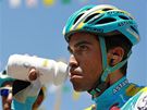Zamylený panl Alberto Contador na startu 11. etapy Tour de France. 
