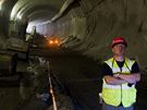 Exkurze se stavební spoleností Metrostav v tunelu Blanka. Místo propadu