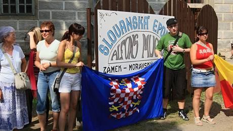 Moravský Krumlov - protest proti odvozu Slovanské epopeje do Prahy.