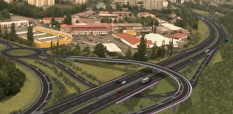 Vizualizace silnice R6. Stavba úseku Karlovy Vary - Olová Vrata je v nedohlednu.