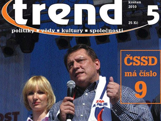 Titulní stránka asopisu Trend z kvtna 2010