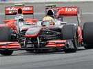 Lewis Hamilton pi závreném tréninku na Velkou cenu Nmecka