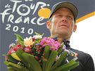 Lance Armstrong v cíli Tour de France 2010