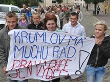 V Moravskm Krumlov se v nedli odpoledne seli odprci sthovn Slovansk epopeje do Prahy