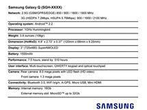 Parametry Samsungu Galaxy Q
