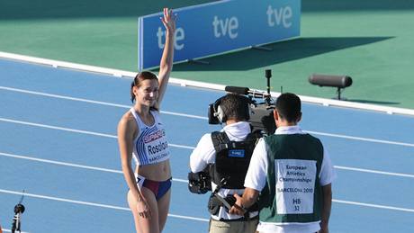 Denisa Rosolová slaví postup do finále na 400 metr na ME v Barcelon