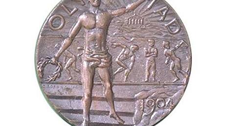 Podoba olympijské medaile ze St. Louis 1904.