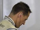 Michael Schumacher nebyl s devátým místem v prvním tréninku na Hungaroringu píli spokojen.