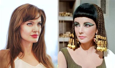 Angelina Jolie a Elizabeth Taylorov v roli Kleopatry