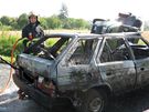 Pi nehod dvou aut u Rostnic-Zvonovic na Vykovsku jedno auto shoelo. 