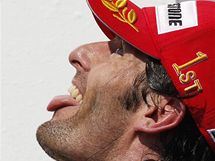 Mark Webber z Red Bullu po vhe ve Velk cen formule 1 v Maarsku.