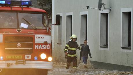 Voda zaplavila Chrastavu na Liberecku