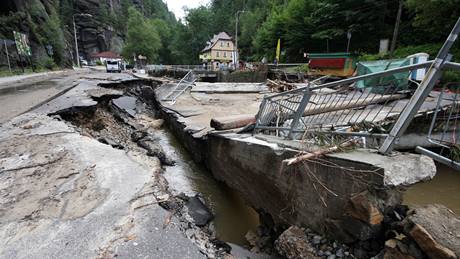Hensko po povodni (9. srpna 2010)