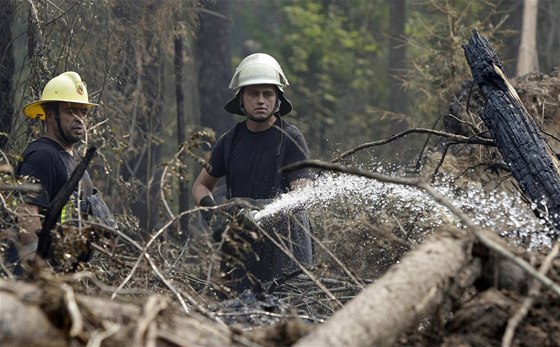 Rutí hasii bojují s ohnm v okolí Moskvy. (10. srpna 2010)