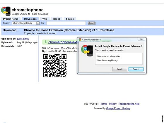 Google Chrome to Phone