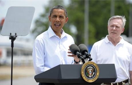Barack Obama hovo v Panama City, kam pijel podpoit obyvatele regionu zasaenho ropnou katastrofou. (14. srpna 2010)