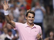 VTZ. Roger Federer se raduje z postupu do dalho kola.