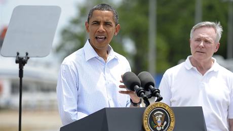 Barack Obama hovoí v Panama City, kam pijel podpoit obyvatele regionu zasaeného ropnou katastrofou. (14. srpna 2010)