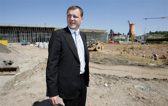 Ministr dopravy Vít Bárta navtívil stavbu Svitavské radiály u Královopolských tunel v Brn. (20. srpen 2010)