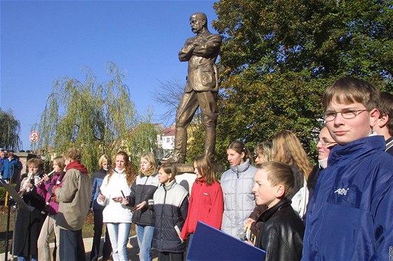 Socha T. G. Masaryka v Jaromi. Ilustraní foto