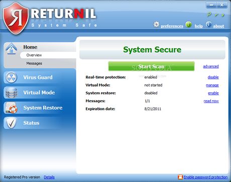 Returnil System Safe