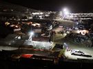 Záchranné práce probíhají u msta Copiapo i v noci. (24. srpna 2010)