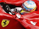 Fernando Alonso z Ferrari bhem tréninku na VC Belgie.