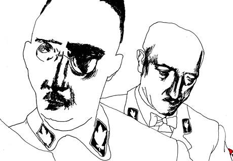 Kresba Borise Jirků z předsádky knihy Poslední promítač ze Sudet 