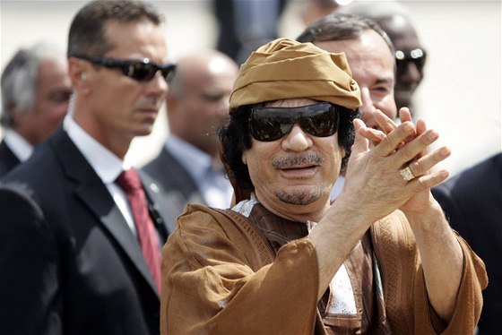 Libyjský vdce Mummar Kaddáfí pistál v ím (29. srpna 2010)