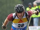 Michal lesingr pi evropském poháru v biatlonu na kolekových lyích v Novém Mst na Morav