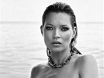 Fotografie nah Kate Moss se perky Davida Yurmana.