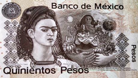 Frida Kahlo na nové mexické bankovce.