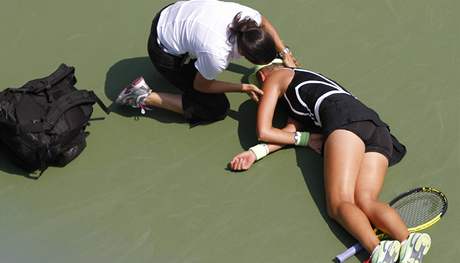 Victoria Azarenková zkolabovala bhem zápasu 2.kola US Open