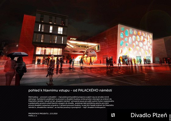 Vizualizace nové budovy divadla v Plzni. 