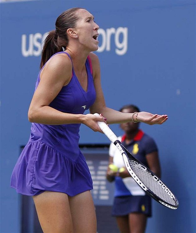 Jelena Jankovičová v souboji s Kaiou Kanepiovou