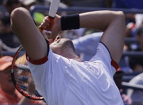 Robin Söderling slaví postup na US Open