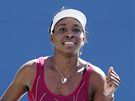 Amerianka Venus Williamsová se raduje z postupu na US Open.