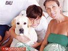 Thotná Céline Dion se synem, manelem a psem na titulce kanadského asopisu