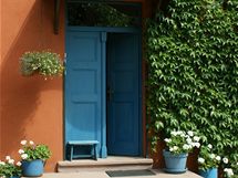 Domovní dveře v modré