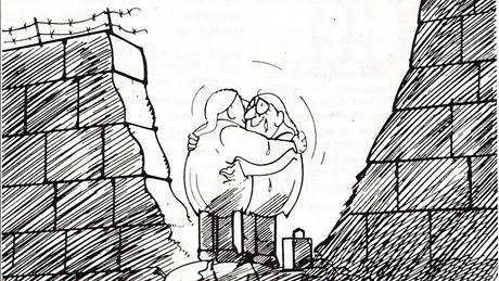 Význam Nmeckého Michla se po pádu komunismu nov aktualizoval. Na karikatue Waltera Hanela se setkává probuzený Michl z východu se svým západním dvojetem v troskách berlínské zdi.