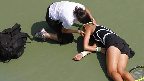 Victoria Azarenková zkolabovala bhem zápasu 2.kola US Open
