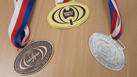 medaile pro ME ve stolním tenise 2010 v Ostrav