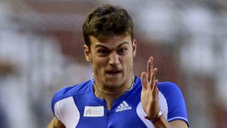 Christophe Lemaitre bí pro výhru na trati 100 m v rámci Kontinentálního poháru