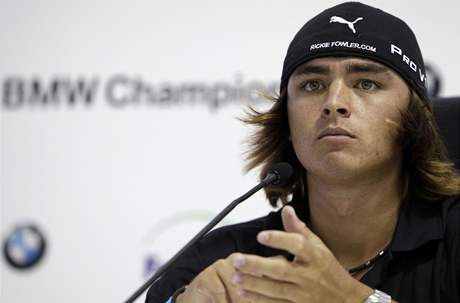 Rickie Fowler na tiskov konferenci k BMW Championship 2010.