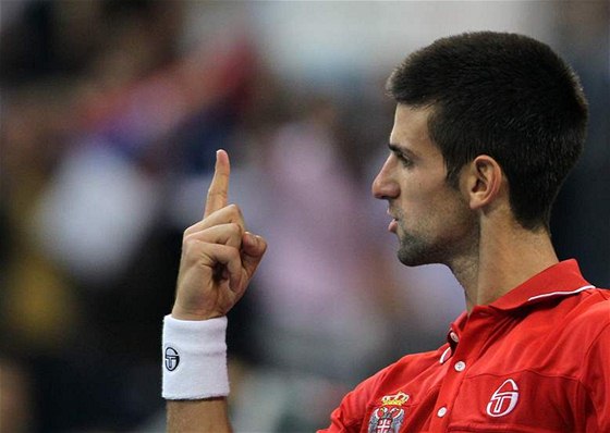 Novak Djokovi a jeho radostné gesto