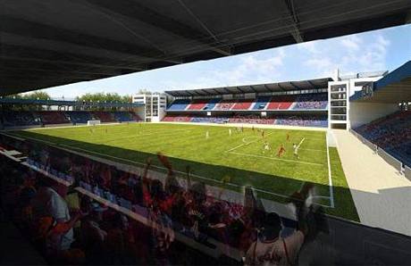 Studie pestavby stadionu ve truncových sadech v Plzni na ryze fotbalový